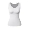 Mulheres Shapers Construído em Sutiã Shapewear Mulheres Tank Top Barriga Controle Acolchoado Camisole Emagrecimento Compressão Undershirt Suave Corpo Shaper