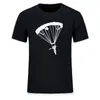 Männer T Shirts Kurzarm Tops Drucken Casual Baumwolle Tees Sky Divers Fallschirm Lustige T-shirt EU Größe