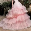 Rokken Roze Casual Kawaii Vrouwen Rok Tule Ruffle Gelaagde Vloerlengte Baljurk Avond Plus Size Prom Custom Made
