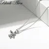Anhänger Halsketten Schwarz Granne 2024 Klassische Silber Farbe Schmuck Vogel Halskette Für Frauen Wirbelsäule Weibliche Geschenk K061