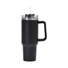 Large 40oz Handle Hot Cup 304 Stainless Steel Capacity Cold Straw Ice Bullet Cup Explosive Car Cup 240125