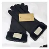 Fünf Fingerhandschuhe Winter Frauen Lederhandschuhe Matt Pelz Fäustlinge Pu Fünf Finger 4 Farben mit Tag Großhandel Drop Lieferung Mode Acc Dh7Ue