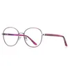 Solglasögon Fashion Brand Product Glasses Women's Round Anti Blue Personlig Multi Color Metal Eyeglass Frame Business Office