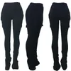 Women's Pants Black Casual Women Stacked Fashion Joggers Ladies Pleated Trousers Sweatpants Ruched