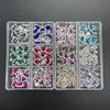 60pcs/Box Nail Rhinestones Cherry/Planet/Heart Nail Charms Jewelry Parts Gems Crystal DIY Nail Art Decorations Accessories Stone 240122