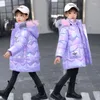 Imbottiture Cappotto 2024 Giacca Invernale Per Le Ragazze Impermeabile Lucido Con Cappuccio Per Bambini Tuta Sportiva Abbigliamento 3-13 Anni Adolescenti Bambini Parka tuta da neve