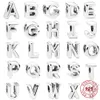 Alfabetet Letter A - Z Custom Word Sier Plated Metal Beads Jewely Making Charm för ögonblickarmband eller halsband