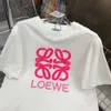 LW Primavera/Verano 23, nueva camiseta con patrón de letras bordadas para toalla para mujer, negro, blanco, rosa, SML, tendencia de moda, ropa 455