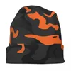 Bérets Sport Mode Chapeaux Camo Style Noir Orange Camouflage Bonnet Chapeau Skullies Bonnets Casquettes