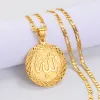 Allah Pendant Necklaces Chain for Women Men Middle East Arab Jewelry 14k Yellow Gold Muslim Islamic