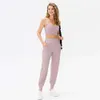 Выравнивает женский наряд для йоги Lu, однотонные брюки с высокой талией, дизайнерская одежда, сексуальные леггинсы, брюки для йоги, спортивная эластичная одежда для фитнеса, комбинезон Tigh 48