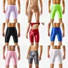 Sous-vêtements Bulge Pouch Trunks Leggings Sexy Hommes Huile Brillant Brillant Shorts Maillots De Bain Sport Fitness Gym Bas Été Slim Boxer