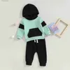 Kledingsets Winter Herfst Baby Boy Outfits Kinderkleding Set Mode Contrastkleuren Lange mouw Hoodie Sweatshirt Broek Pak voor peuterpak