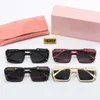 Miu sunglasses oval frame miu Sunglasses designer Women's radiation resistant personality Men's retro mius mius glasses board grade appearance with Original Box 21