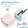 Принтеры Fun Print Портативные термосамоклеящиеся наклейки Po-принтер Hd Mini Bluetooth 57 25 мм Расходные материалы 2D Label Maker для телефона Drop Otyvr