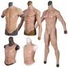 Accessori per costumi Realistico torso maschile a forma di addominali mascolari finti muscoli della pancia vestito con camicia sul petto naturale per costume cosplay