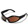 Solglasögon Y2K Wrap Around For Women Men Trendy Square Futuristic Fashion Frame Alien Shades