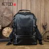 HBP Aetoo handgefertigtes Cowhide Backpack Herren -Persönlichkeit Trend Rucksack Herren Leder -Backpack313k