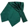 Vert solide soie Ascot cravate cravate Scrunch auto style britannique Gentleman robe foulards cravates fête de mariage Hanky ensemble HiTie 240122