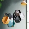 Vaser praktiska abs vertikala blomma potten geometrisk hexagon vägg planter diy 6 färger blomkruka för sovrum