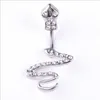 Navel Bell -knappringar delysia King Serpentine Medical Stainless Steel Belly Button Ring Hip Hop Animal Body Piercing Jewellery For Nightclub YQ240125