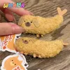 Fried crayfish puppy plush toy fun dog pendant soft filled doll keychain backpack car bag keyring decoration children's gift 240124