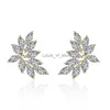 Stud 2023 Ny Luxury Rose Gold Silver Color Petal Earings for Women Jubileums Present Jewelry Wholesale E6774 H240125