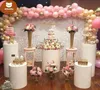 3 pçs cilindro redondo pedestal exibição arte decoração bolo rack pilares para diy decorações de festa de casamento feriado ef8558374