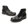 Cuir souple hommes Vintage cheville qualité à la main marque confortable mode Style britannique chaussures d'affaires bottes mâle