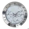 Relojes de pared Reloj de lujo súper silencioso Metal Diseño moderno Reloj grande Hogar Acero inoxidable Luminoso La fecha funcionará X0726 Drop de Dhuqc