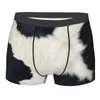 Underbyxor zebra randigt mönster djurpäls underkläder män sexig tryck anpassad läder texturälskare boxer shorts trosor trosor