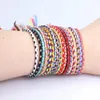 Bracelets de charme 50pcs Bracelet tressé d'amitié réglable coloré cordon de poignet bracelets de cheville bijoux pour femmes adolescentes filles