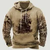 Mens Hoodies Vintage Western Ethnic Style Hoodie Hooded Sweatshirt Geometric Harajuku Pullover Jacket Oversized Casual Streetwear Tops