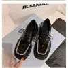 Klänningskor Pure Black Classic Casual Women's 2024 Lace-up Low-Top Trendy Rhinestone Decorated Fashion