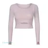 Luyogasports Lu-01 Yoga-Sport-BH für Damen, Fitnessstudio, Fitness-Kleidung, langärmeliges T-Shirt, gepolstert, halbe Länge, zum Laufen, schlankes, athletisches Workout-Top, 32