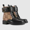 Designer Martin Desert Boots wysokie obcasowe buty Buty Kobiety skórzane buty Vintage Drukuj Jacquard Textile Classic platform