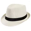 Berets unisex kobiety mężczyźni moda lato swobodna modna plaża słomy panama jazz hat cowboy fedora czapka