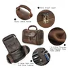 Männer Echtes Leder Reise Business Kulturbeutel Rasieren Tasche Frauen Retro Kosmetik Waschen Dusche Organizer Handtasche Große Kapazität 240122