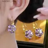 Stud 2023 Ny modetrend Unik design Elegant utsökt ljus Amethyst Round örhängen Kvinnor Syckelparti Premium Present Partihandel Q240125