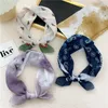 Lenços da primavera Printage Print Tie Tye Dye de lenço de lenço Acessórios para vestuário para mulheres quadradas Turbano Neckerchief