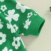 Ensembles de vêtements Lioraitiin 3M-3Y enfant en bas âge bébé fille St Patricks Day tenue à manches longues col rond sweat-shirt ensemble avec bandeau ensemble