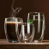 Tazza in vetro a doppia parete Tazza in borosilicato trasparente resistente al calore Tè Latte Succo di limone Tazza di caffè Regalo Creatività Bicchieri 240124
