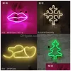 Led Neon Sign Mti Styles Colorf Rainbow Night Lights For Room Home Party Wedding Decoration Table Lamp Powered By Usb Drop Delivery Dhf4J