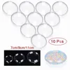 Décoration de fête 10pcs 7/9 / 11cm de Noël en plastique clair boule plate arbre suspendu ornement bonbons de mariage cadeaux remplissables décor à la maison