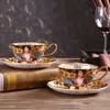 Ensemble de tasses à café en porcelaine, service à thé, cadeau de luxe, tasse à thé en céramique avec cuillère, 240125