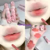 Gege urso pequeno urso rosa fosco esmalte labial veludo fosco branco à prova d'água lama labial maquiagem brilho labial batom não cai cor esmalte labial duradouro