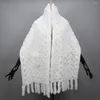 Sciarpe Marca Moda Donna Vera pelliccia di Rex Poncho Scialle Cappotto Maglione lavorato a maglia naturale Mantella Sciarpa di buona qualità