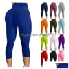 Traje de yoga Mujeres Burbuja Levantamiento de cadera Legging Cintura alta Fitness Gimnasio Pantalones deportivos Push Up Elasticidad Plus Tamaño Recortado Apretado Drop Deli DHDU4