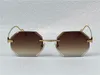 men sunglasses vintage Piccadilly irregular rimless diamond cut lens retro avant-garde uv400 light color decoration summer shape 0116 with box