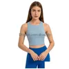 Yoga outfit loli High Neck Fitness Sports Bras vadderade Crop Top Women Racerback Workout Athletic Gym Tank med inbyggd Brayoga Drop Dhqmr